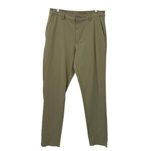 INTO THE AM Mens Pants 36X33 Tapered Slim Fit All day Stretch Taupe Lightweight